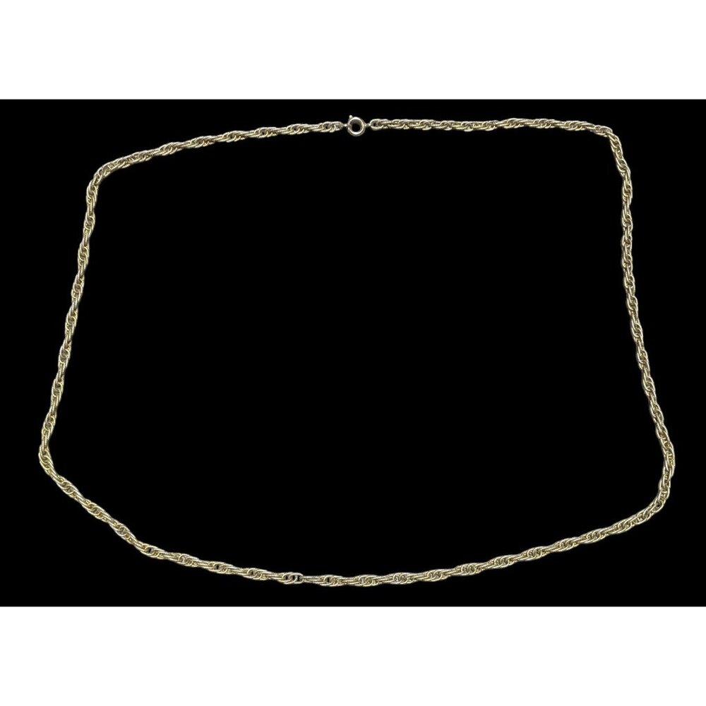 Simple Gold Rope Chain Necklace - Picture 2 of 8